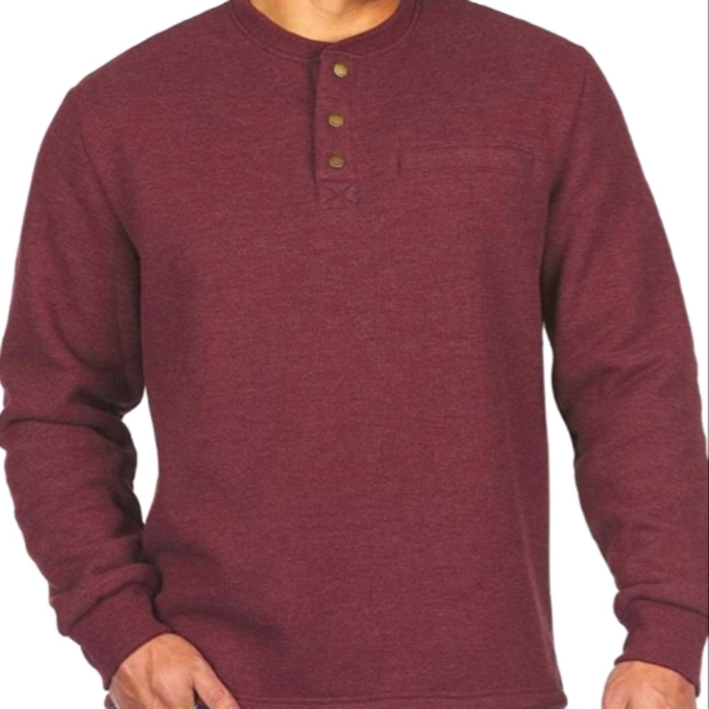 Coleman Mens Long Sleeve Sherpa Lined Waffle Hensley Shirt XL (Port Heather)